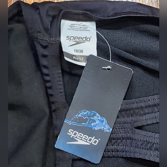 NEW Black Speedo Pro LT Swimsuit Anthracite Black Size 10/36 - Picture 7 of 7